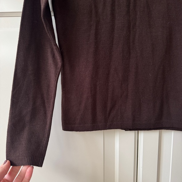 Vintage Y2K Brown Floral Embroidered Beaded Cardigan - Size Small - Picture 6 of 14